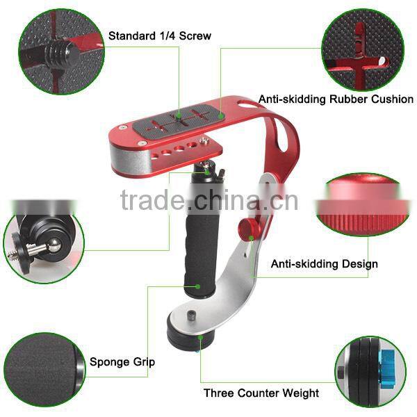 Commlite Hand-held Video Steady Cam Stabilizer Adapter Holder for Smartphone,for Gopro Hero HD Digital Camera Camcorder DV DSLR