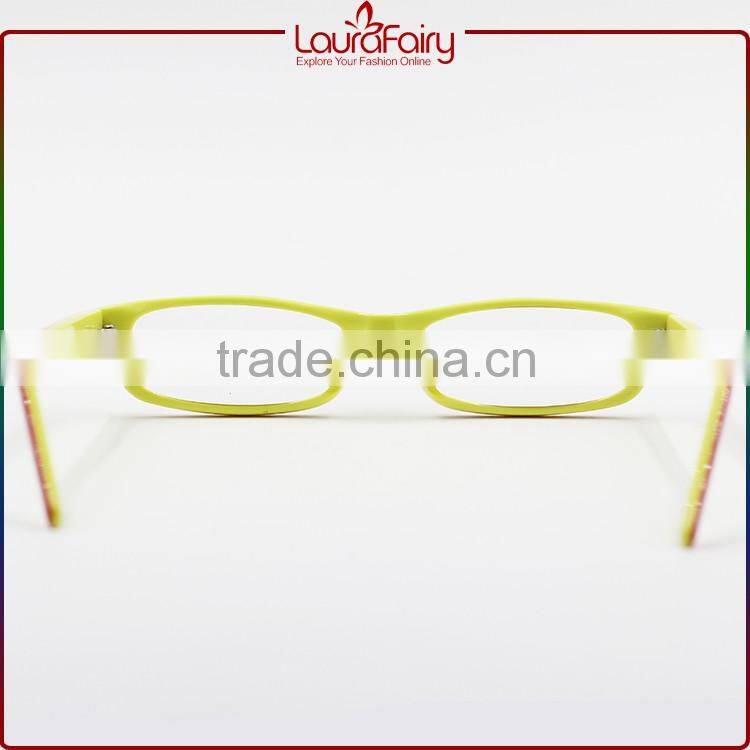 Laura Fairy Personal Red Yellow Plastic Acetate Japanese Optics Reading Glasses 2.0