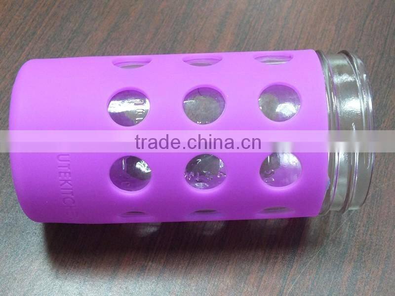 Custom glass water bottle silicone sleeves