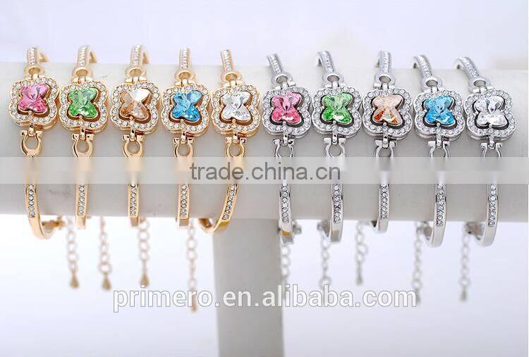 Austria Crystal Rhinestone Gold Charm Bracelets Elegant Butterfly Bangle For Women