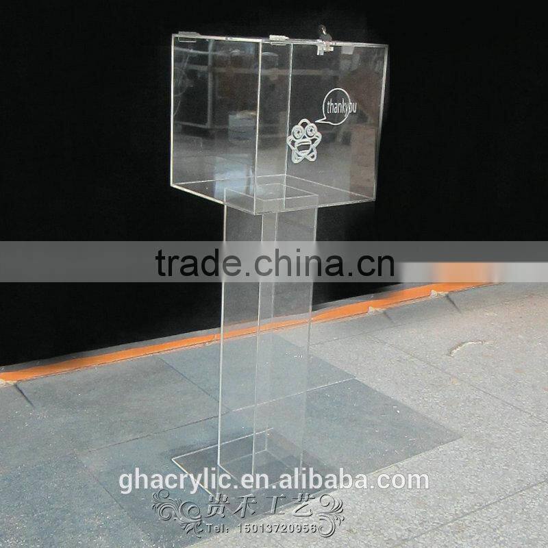 2016 Transparent standing donation boxes for sale