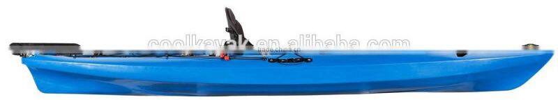 No inflatable 3-4m single PE kayak fishing with footrest steering system