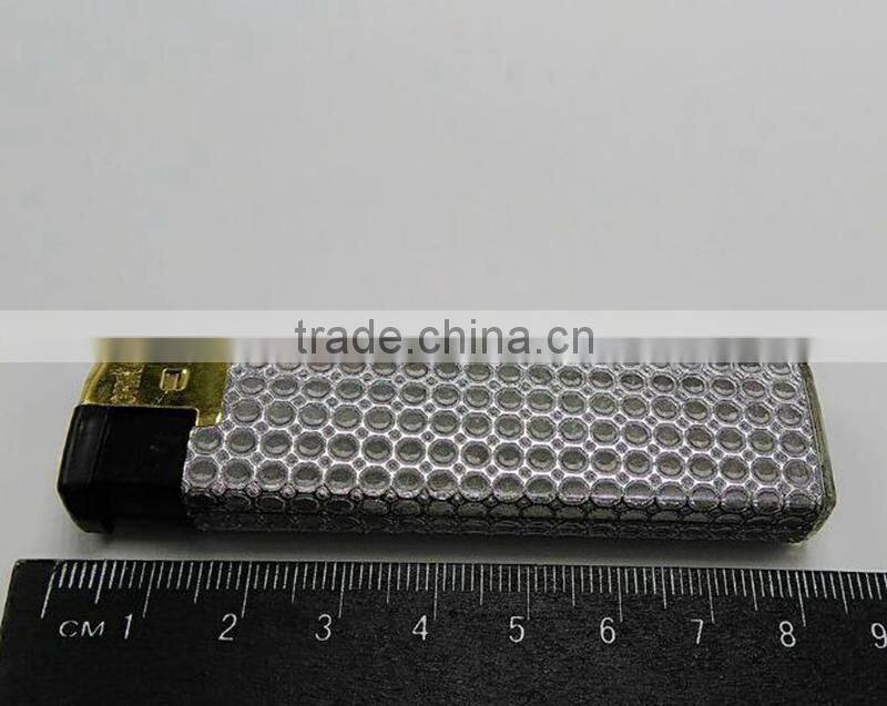 Bright colors gold cap windproof cigarette case with win lighter rhinestone