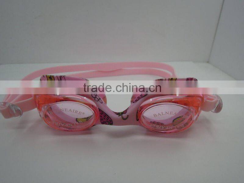 Junior swimming goggles with water transfer logo printing