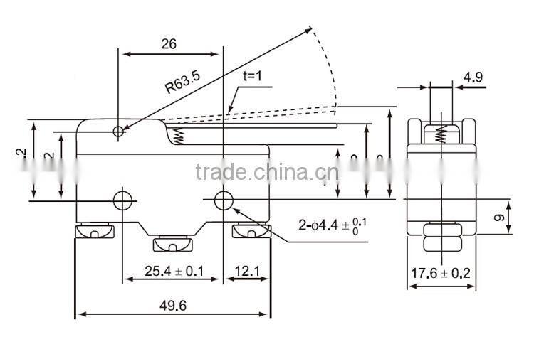 CNTD brand Factory Supply Price Micro Switch T125 5E4 5A 250VAC with Screw Terminal (CM-1701)