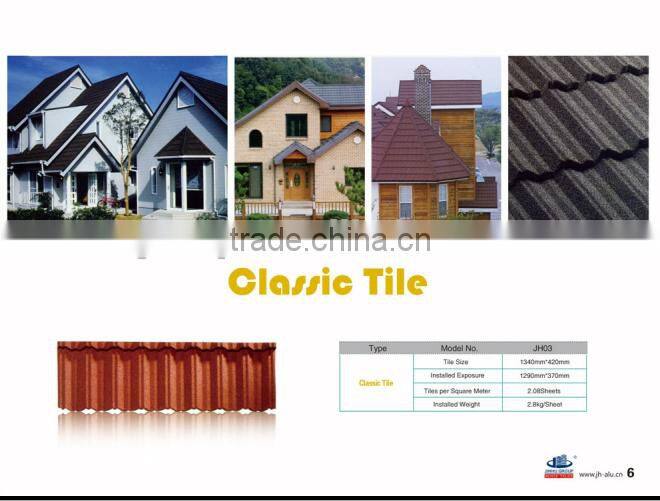 red color metal roof tile shingles stone coated metal roofing tile factory