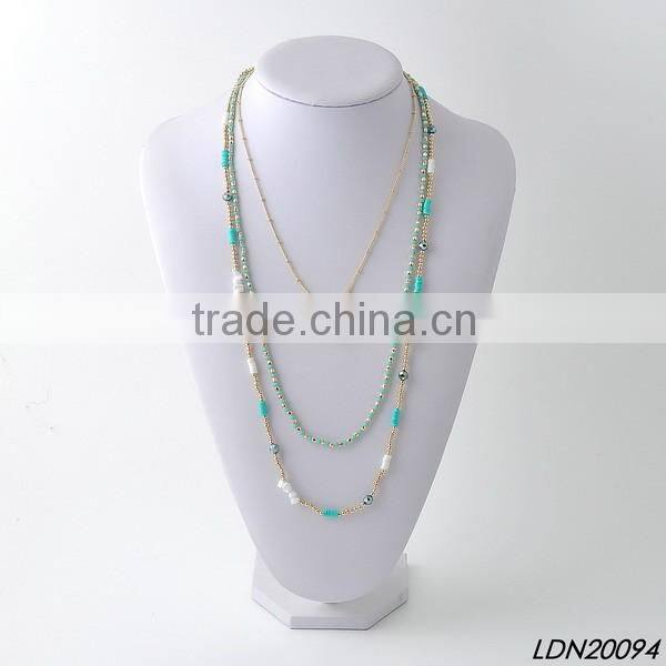 Fashion gold chain with druzy necklace green glass with white stone aborable necklace with matching earrings and btacelet