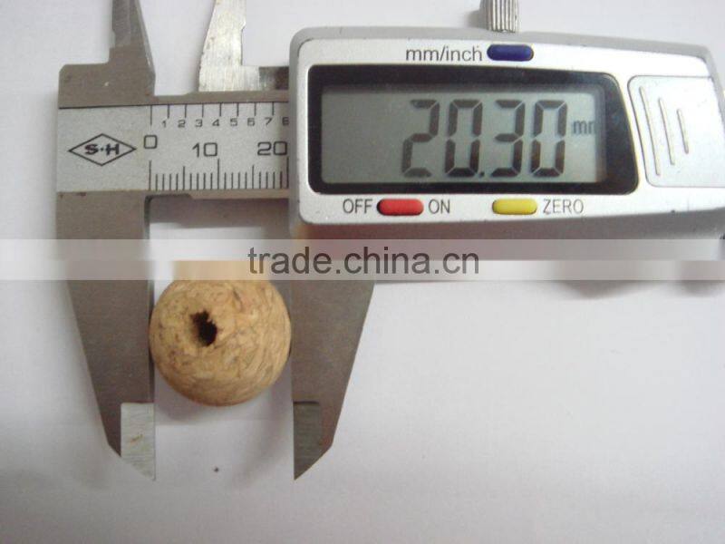 decorative fashion one hole round natural wood ball