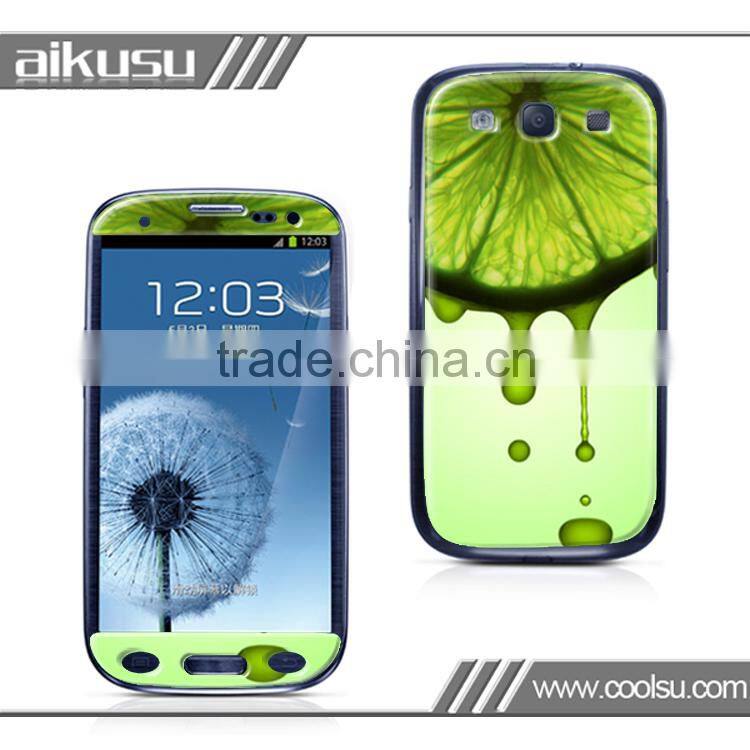 Fresh and fruit design cell phone epoxy skin stickers for samsung s3