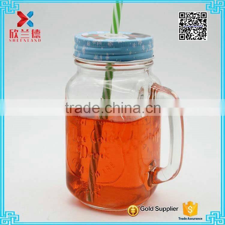 wholesale 450ml Eco-friendly Feature Food Use Glass Material Beverage Bottle