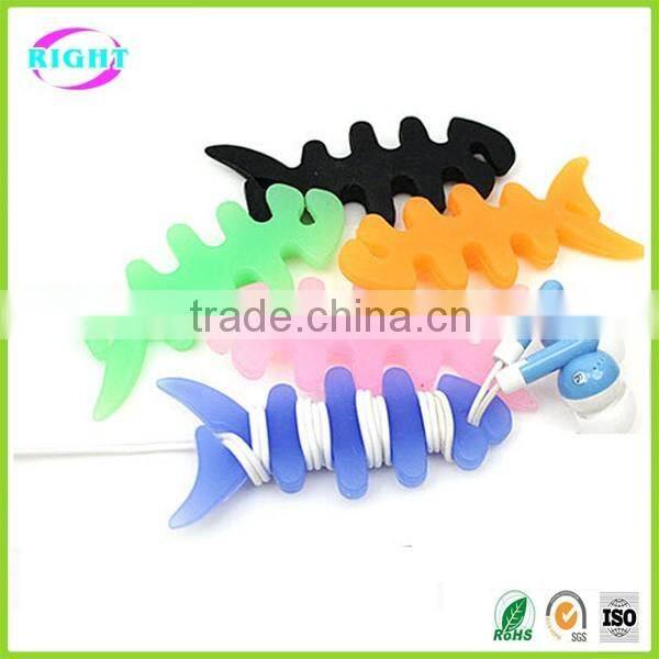 Fish bone earphone cord cable winder