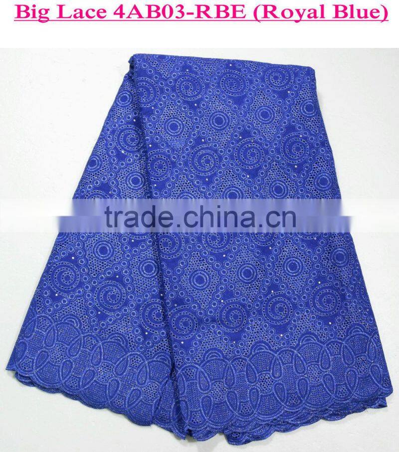Plain African Lace Embroidery Fabric cotton /polyester guipure lace fabric for wedding dress