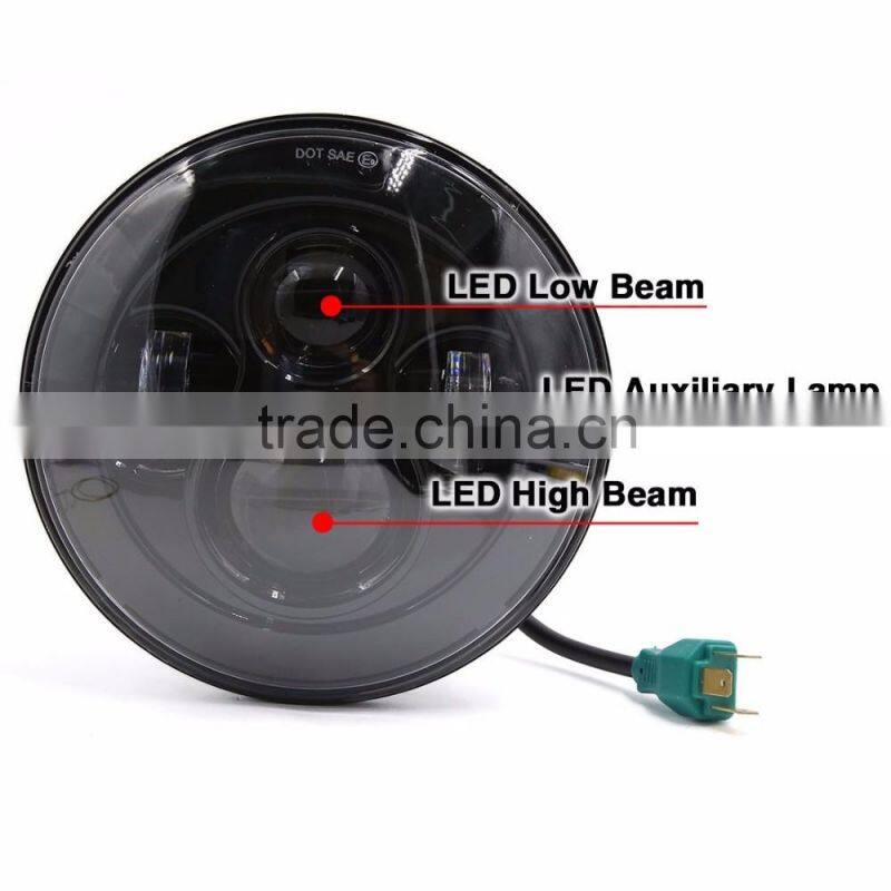 7" LED Headlight For Harley Daviddson Motorcycle Black Chrome Projector Daymaker HID LED Light Bulb JK Wrangler LED Headlamp