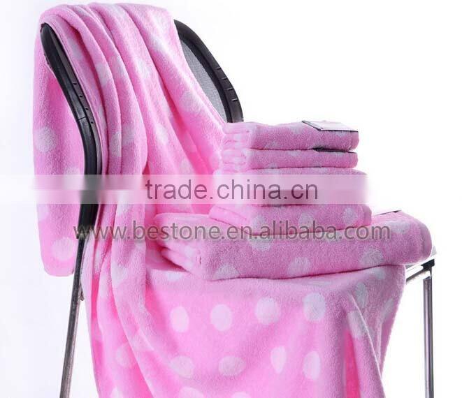 Lovely Dot Fabric Cotton Bath Towels Towel Set