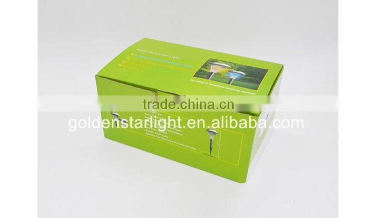 2016 Good Quality Stainless Steel + Plastic Colorful Solar Powered Stake Light