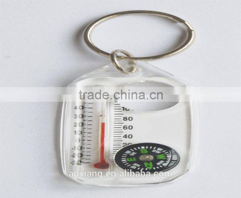high quality hot sale keychain compass with thermometer