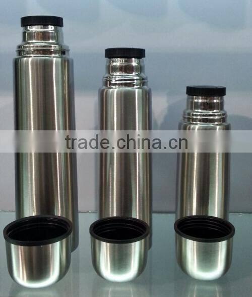 Screw stoper double wall stainless steel bullet vacuum flask with pouch