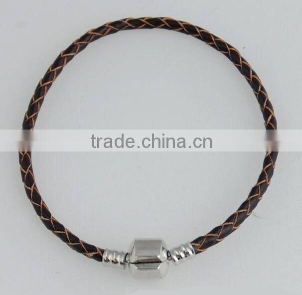 2016 DIY Leather Bracelet Chain heart 3mm size suit for big hole beads and charms--OEM is welcome