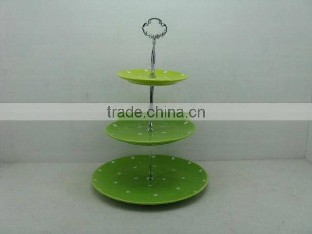 ceramic two-layer cake stand plate
