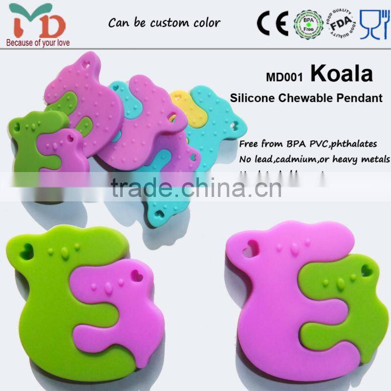 Custom Logo Food Grade Silicone Teething Jewelry Tags