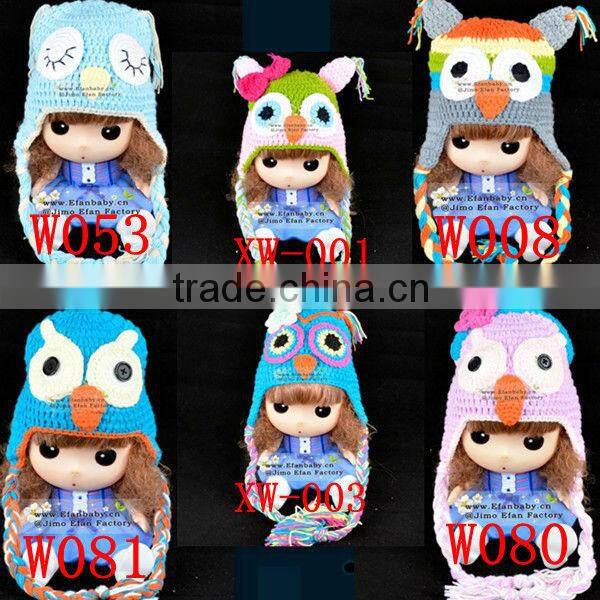 knit owl beanie handmade crochet animal hats for children