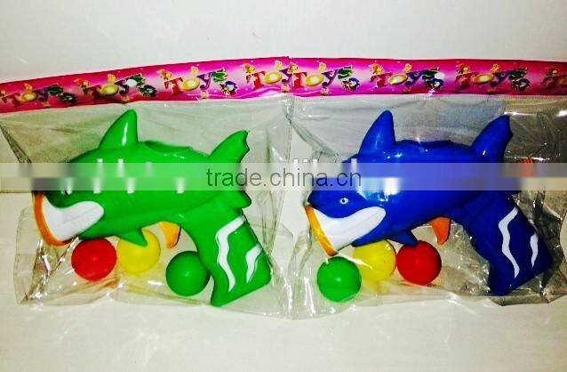 Shooting game solid color shark dolphin ping-pong gun with bowling ball sport toy