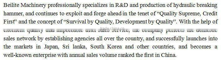 50 to 60 ton Hydraulic Backhoe Loader Spare Parts with 180mm chisel diameter