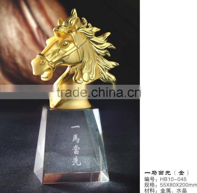 Factory Custom Plated Gold Metal Of Horse Trophy