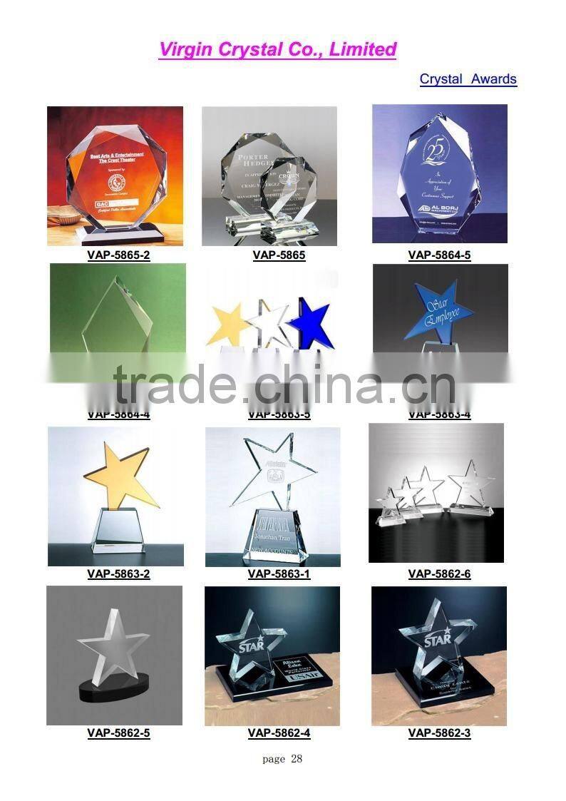 Wholesale K9 Crystal Glass Clear Awards, New Design Crystal Products for business gift