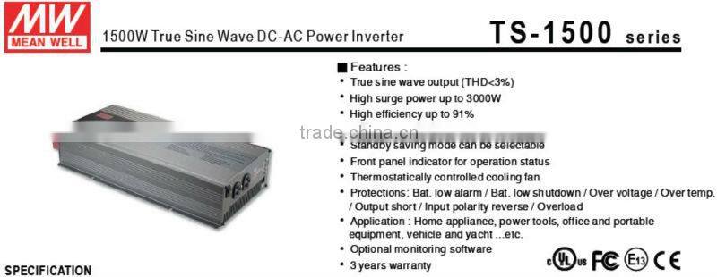Mean well TS-1500-112 1500W True Sine Wave Inverter 1500w inverter