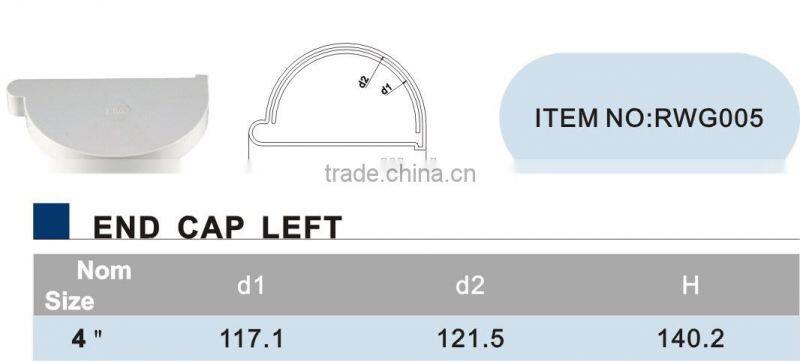 ERA New Material PVC End Cap Rainwater Gutter End Plugs