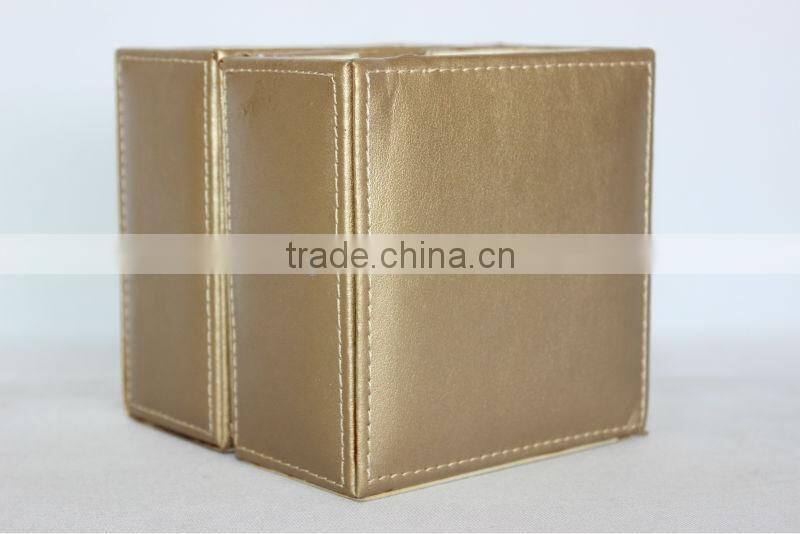 Leather foldable pen holder with photo