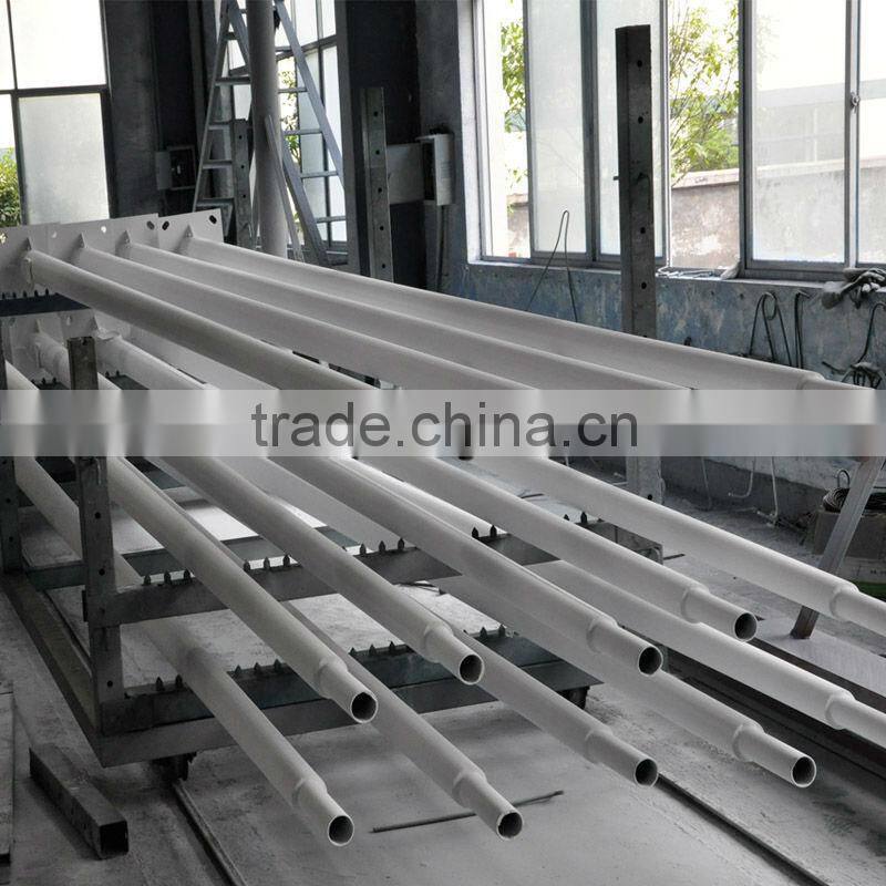 galvanized street lighting pole under powder coating
