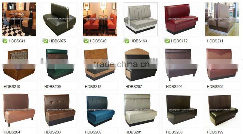 PU leather booth sofa, restaurant booth, orange leather sofa HDBS392