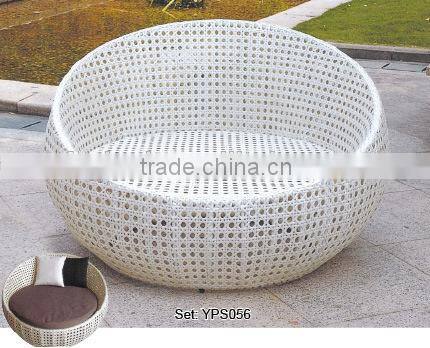 Outdoor round rattan sofa bed patio hotel sofa YPS056