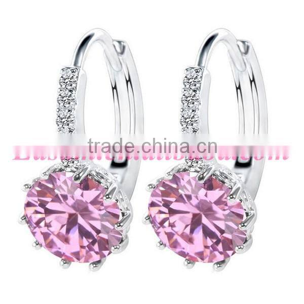 Fashion Blue Danube earring AAA zircon ear clip earring