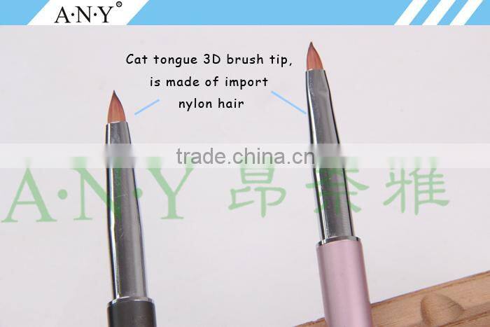 ANY Nail Art Clay Sculpture Metal Handle Triangle Nylon Hair Nail Att 3D Sculpture Brush Nail Design