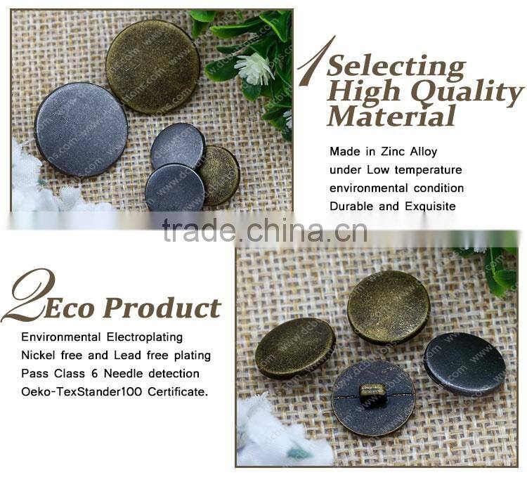 Good Quality Hot Sale Flat Metal Sewing Button On Coat