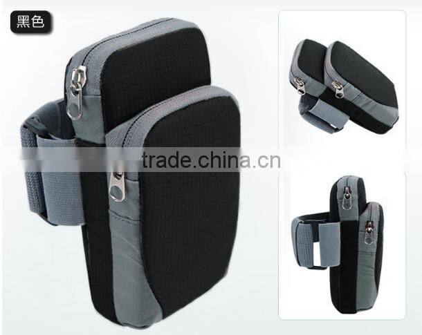 High - grade double zipper wrist pack arm of mobile phone key outdoor sports bag;Running Mobile Phone nylon sport arm bag