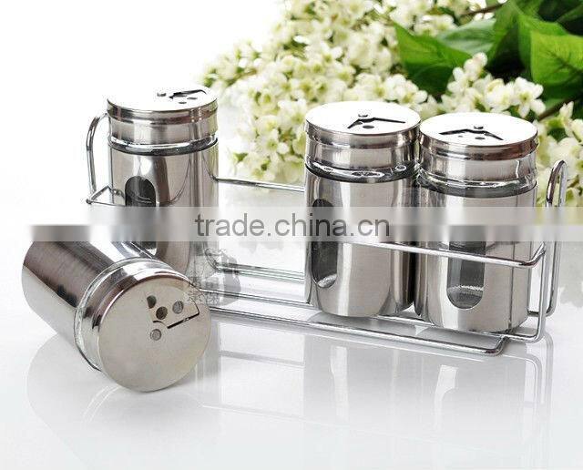 Stainless steel decorative spice jars with lid Pepper Shaker