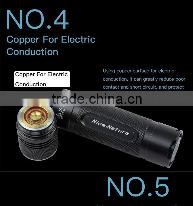 Nico Nature Factory Supply long shots XML l2 18650 rechargeable Utility flashlight