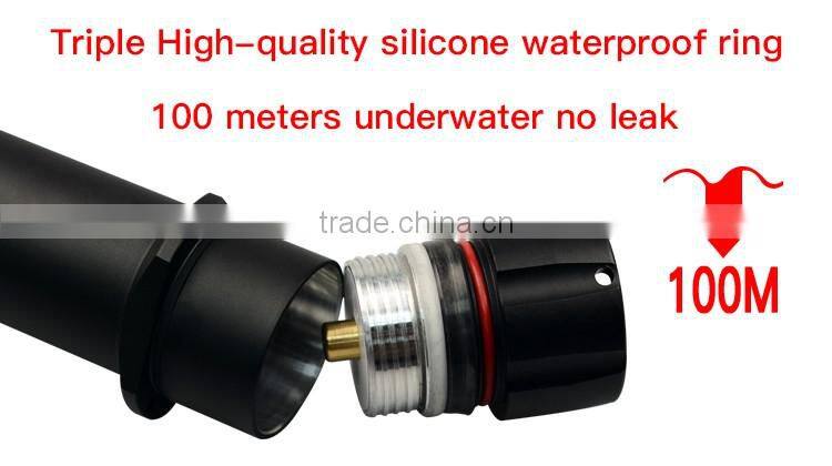 High Quality 1000 Lumen xm l2 Ip68 Professional Diving Flashlight for explore