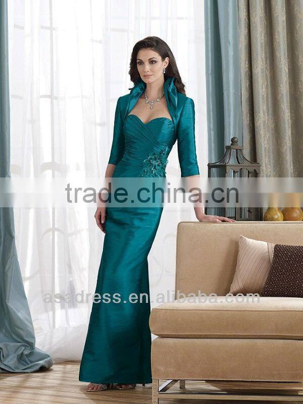 Two-Piece Taffeta Strapless Sweetheart Neckline A-line Young Mother of the Bride Dresses (MOMO-3014)