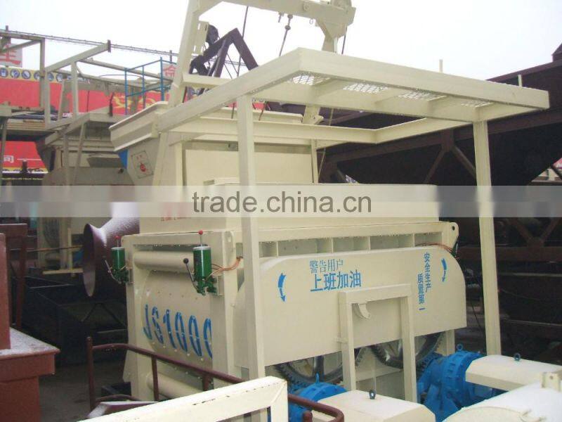 belt type concrete plant 60m3/h, high efficiengy concrete batching plant with twin-shaft concrete mixer machine