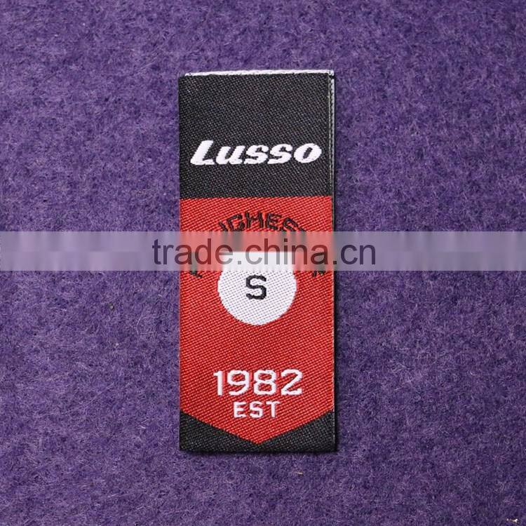 Wholesale Custom Loop Folded Garment Damask Clothing Labels Cheap Damask Woven Labels