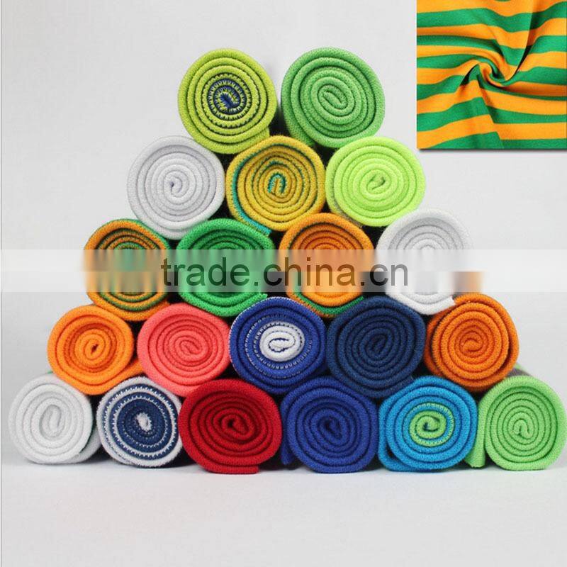 95% cotton 5% double-sided spandex stripe jersey knit fabric