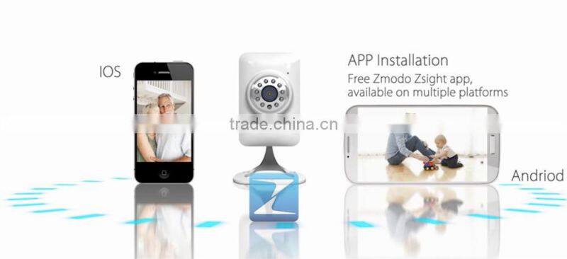 Zmodo HD 720p p2p IP camera with up to 64G SD card for smart home surveillance