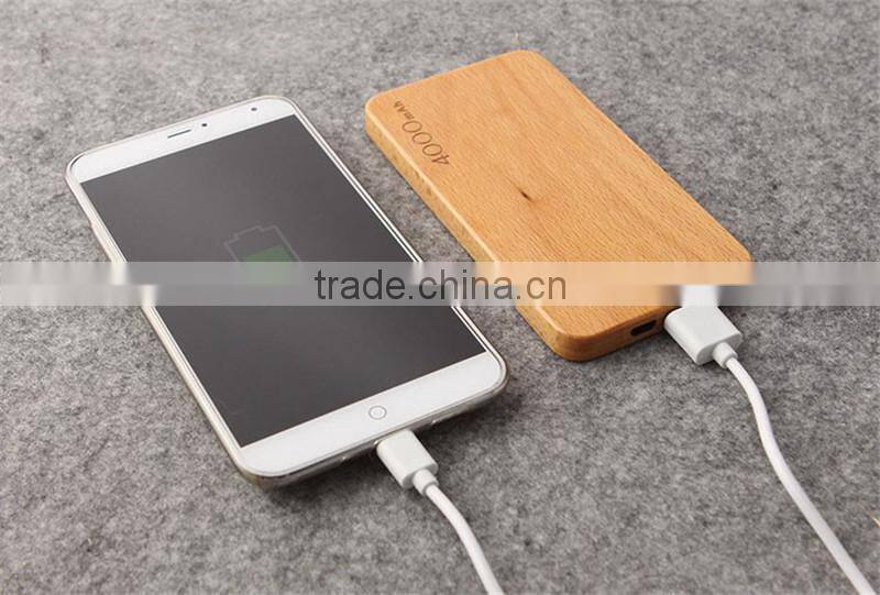 4000mah New design wood material shell mobile power