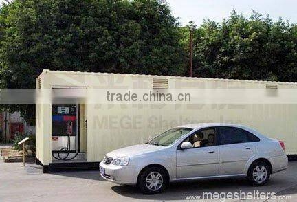 Modified sea container gas and petrol station