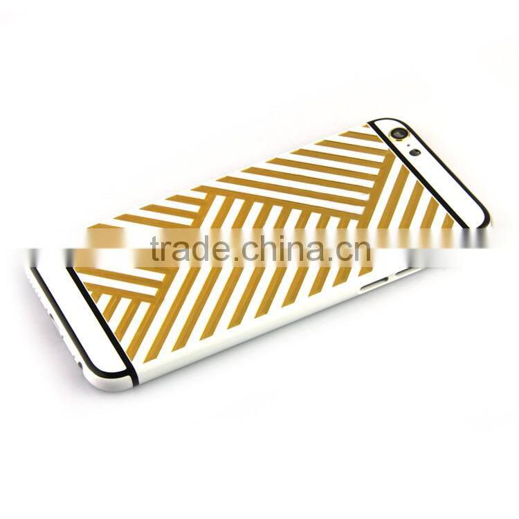 shiny white plated and gold engraved housings for iPhone 6s 4.7